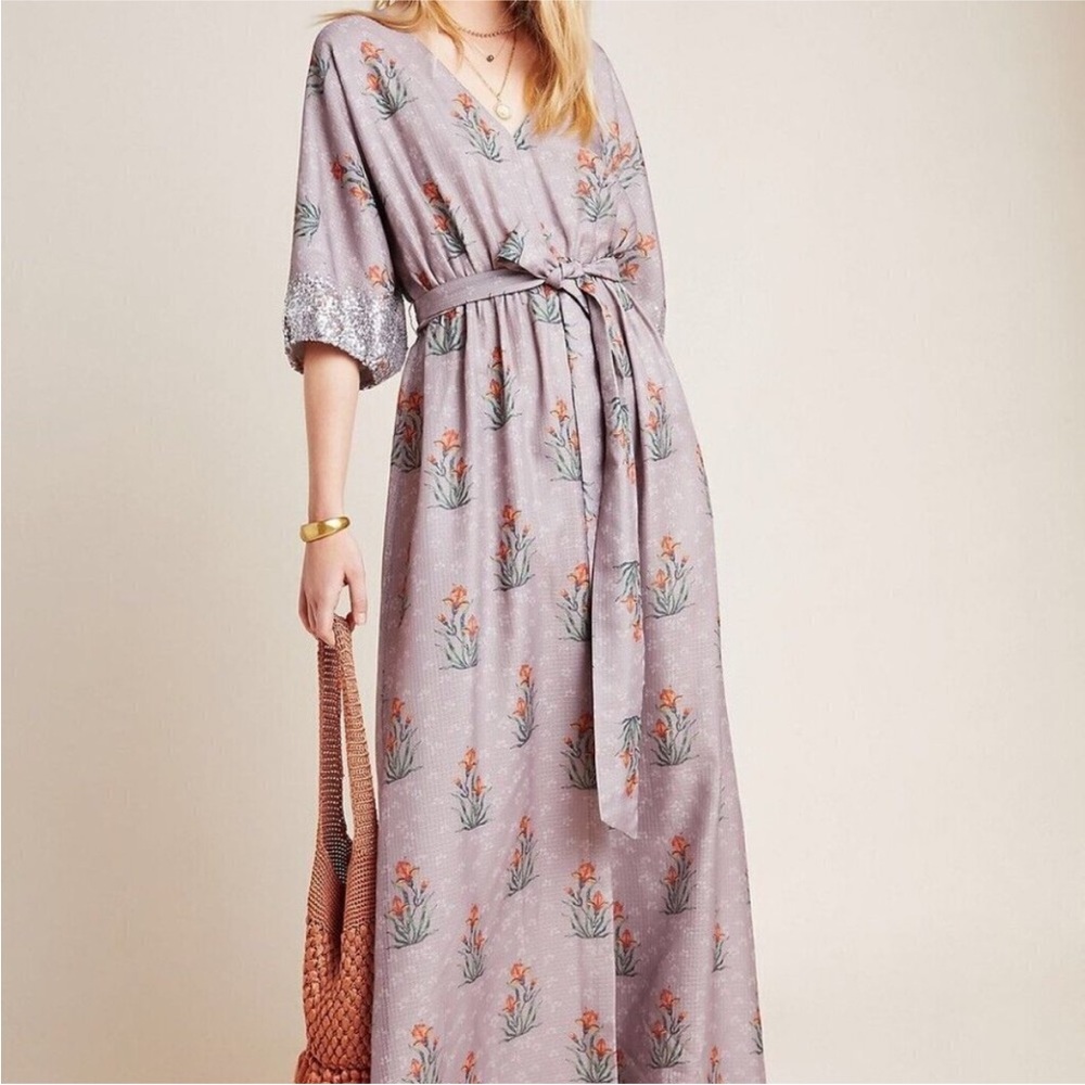 Sachin and Babi Isolde Sequin Floral Maxi Dress. Size 8. Purchased from Anthro.